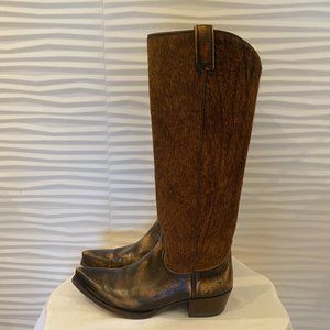 Rare Frye Hair On Cowhide Western Cowboy Boots